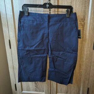 *3 FOR $9* NEW Apostrophe Poplin Park Beyond Navy Long Knee Bermuda Shorts NWT 6
